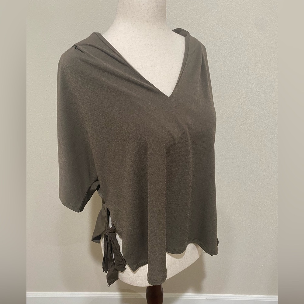 Express Side Tie Olive Green Top